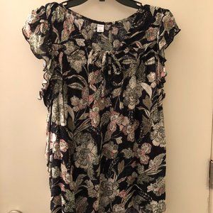 Old Navy Peasant Top, Floral Print, Size Large